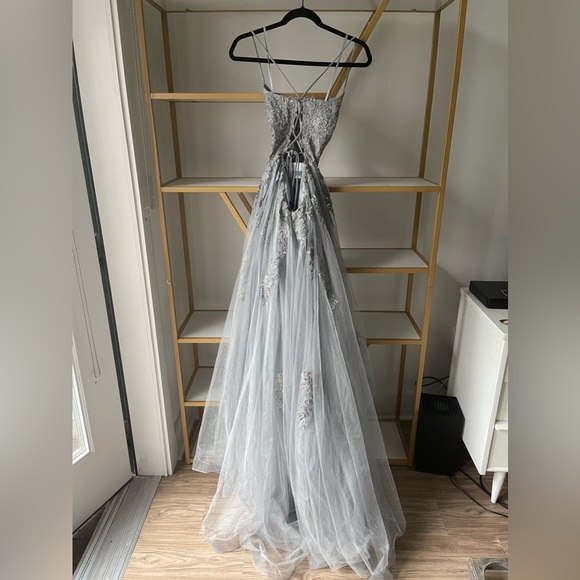 COPY - La Femme Floral Embroidered Tulle Gown - Picture 5 of 5